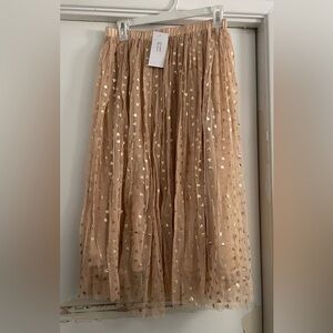 NWT ASOS Lace & Beads Tulle Aster skirt rose gold - 12